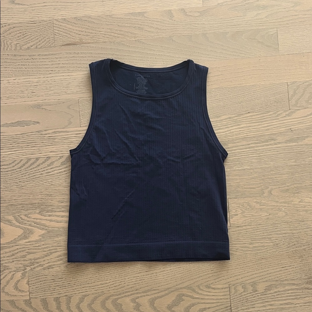 Anthropologie Navy Ribbed Tank Top